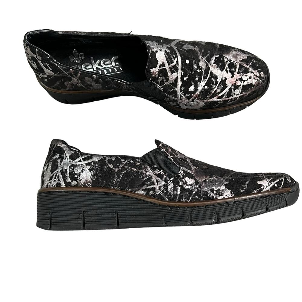 Rieker Doris Anti-Stress Slip On "Paint Splatter" Comfort Shoes Women's EU 37